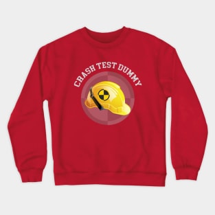 Crash Test Dummy Yellow Safety Helmet with Safety Mark Background Crewneck Sweatshirt